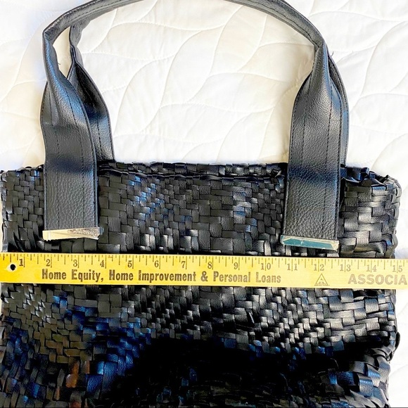 Braciano - Black Vegan Leather Woven Tote - Picture 9 of 9